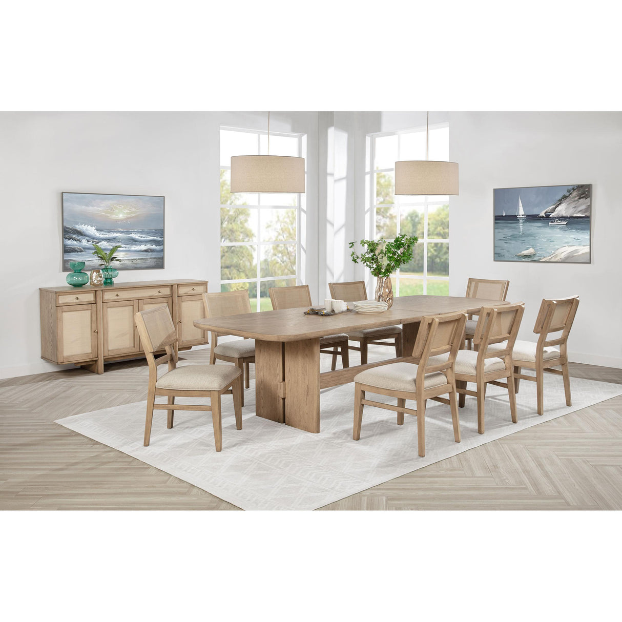  Coaster Furniture Kailani 109385 4-Door Cane Sideboard Buffet Cabinet - Beige Oak IMAGE 11