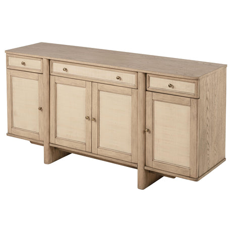  Coaster Furniture Kailani 109385 4-Door Cane Sideboard Buffet Cabinet - Beige Oak IMAGE 5