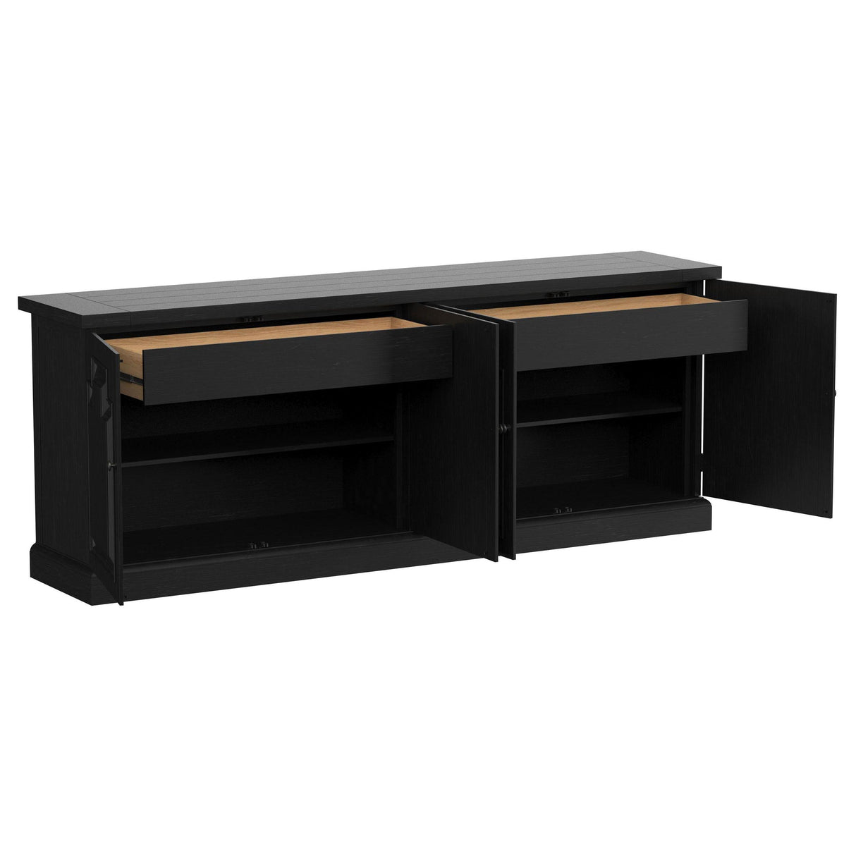  Coaster Furniture Florence 115535 4-door Dining Sideboard Buffet - Distressed Black IMAGE 2