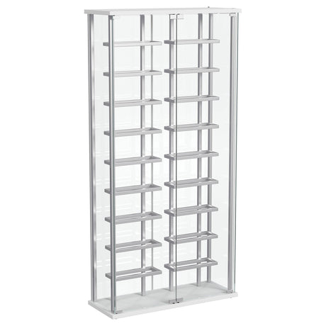  Coaster Furniture Montara 182037 Tempered Glass Wine Storage LED Curio Cabinet - Chrome IMAGE 1