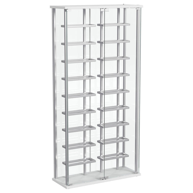  Coaster Furniture Montara 182037 Tempered Glass Wine Storage LED Curio Cabinet - Chrome IMAGE 1