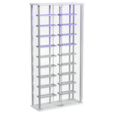  Coaster Furniture Montara 182037 Tempered Glass Wine Storage LED Curio Cabinet - Chrome IMAGE 11
