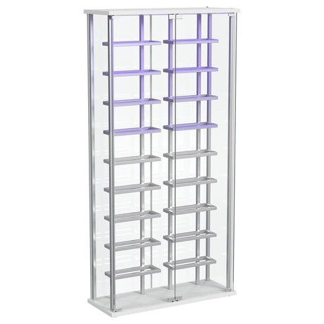  Coaster Furniture Montara 182037 Tempered Glass Wine Storage LED Curio Cabinet - Chrome IMAGE 11