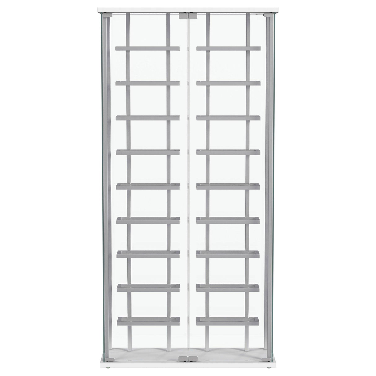  Coaster Furniture Montara 182037 Tempered Glass Wine Storage LED Curio Cabinet - Chrome IMAGE 12