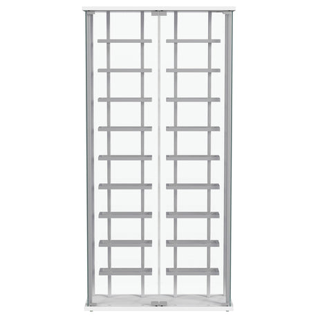  Coaster Furniture Montara 182037 Tempered Glass Wine Storage LED Curio Cabinet - Chrome IMAGE 12