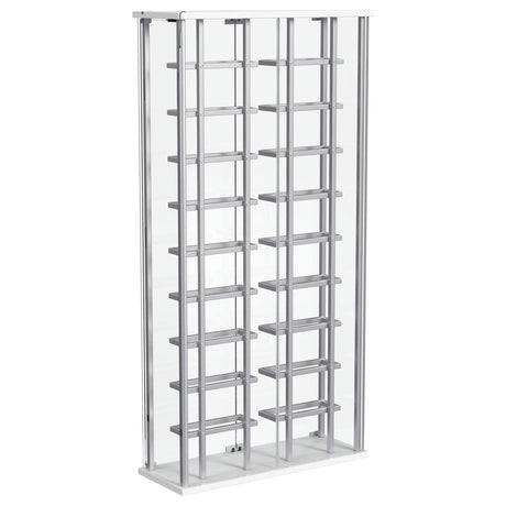  Coaster Furniture Montara 182037 Tempered Glass Wine Storage LED Curio Cabinet - Chrome IMAGE 13