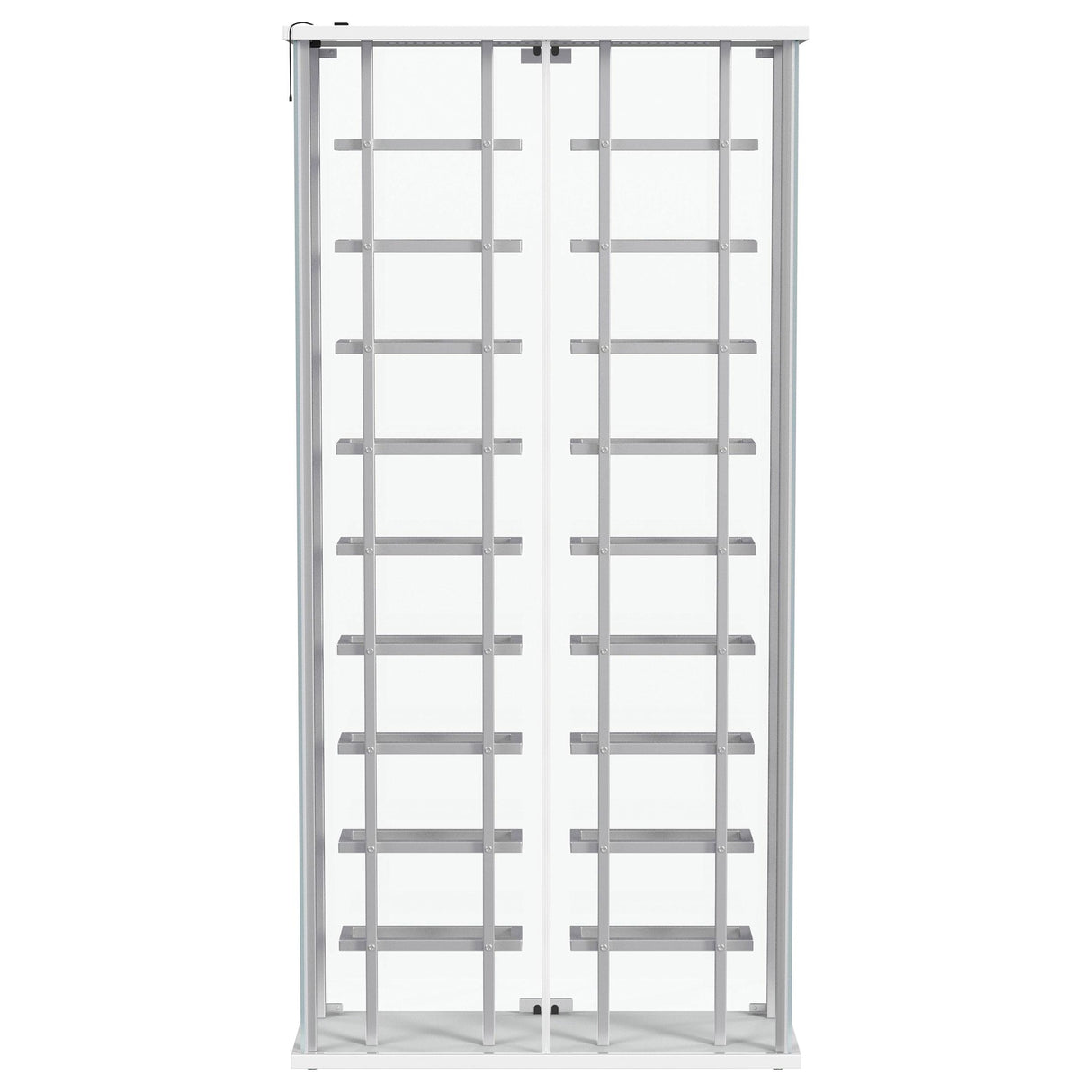  Coaster Furniture Montara 182037 Tempered Glass Wine Storage LED Curio Cabinet - Chrome IMAGE 14