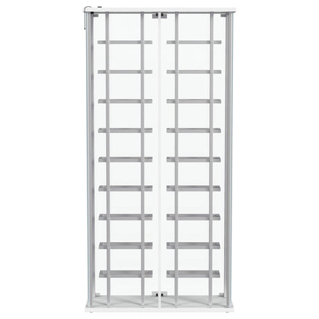  Coaster Furniture Montara 182037 Tempered Glass Wine Storage LED Curio Cabinet - Chrome IMAGE 14