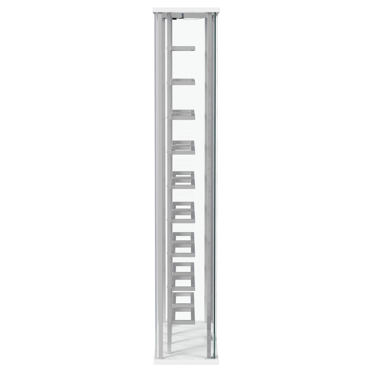  Coaster Furniture Montara 182037 Tempered Glass Wine Storage LED Curio Cabinet - Chrome IMAGE 15