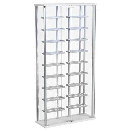 Coaster Furniture Montara 182037 Tempered Glass Wine Storage LED Curio Cabinet - Chrome IMAGE 4
