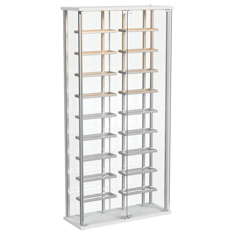  Coaster Furniture Montara 182037 Tempered Glass Wine Storage LED Curio Cabinet - Chrome IMAGE 5