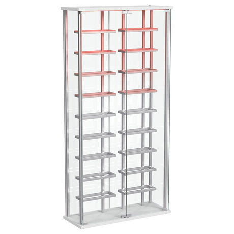  Coaster Furniture Montara 182037 Tempered Glass Wine Storage LED Curio Cabinet - Chrome IMAGE 6