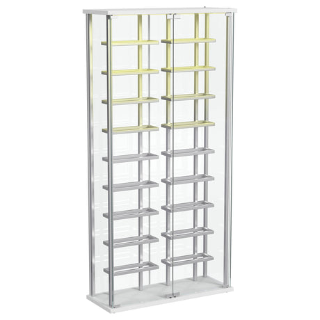  Coaster Furniture Montara 182037 Tempered Glass Wine Storage LED Curio Cabinet - Chrome IMAGE 7