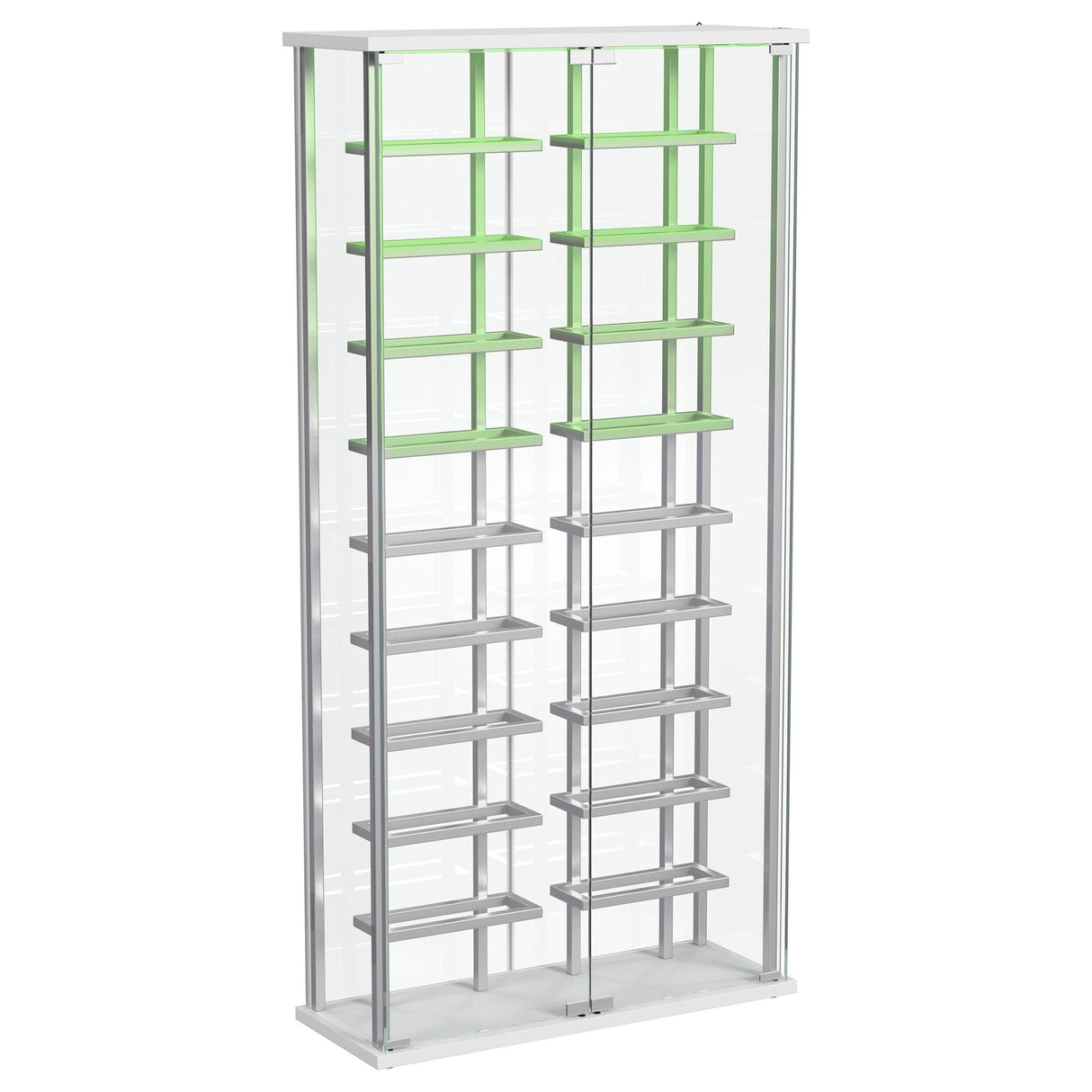  Coaster Furniture Montara 182037 Tempered Glass Wine Storage LED Curio Cabinet - Chrome IMAGE 8