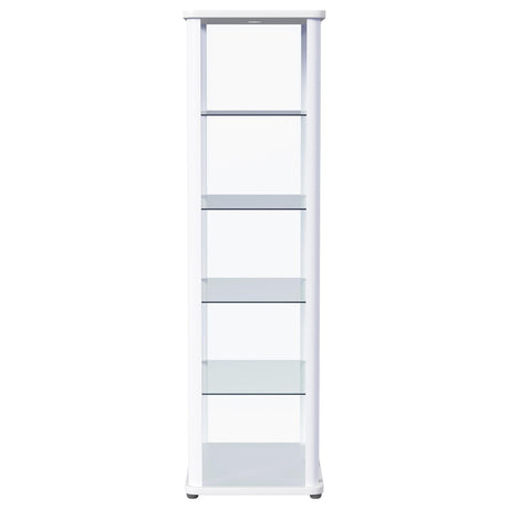  Coaster Furniture Aero 950399 5-shelf Display Curio Cabinet with LED Lighting - White IMAGE 11