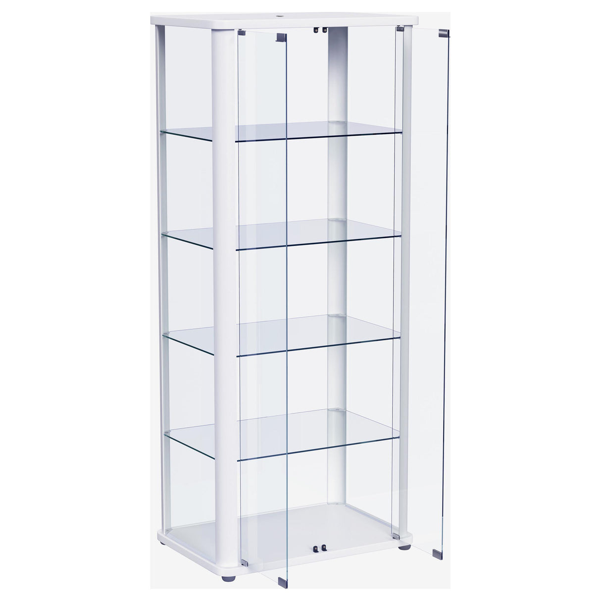  Coaster Furniture Aero 950399 5-shelf Display Curio Cabinet with LED Lighting - White IMAGE 5