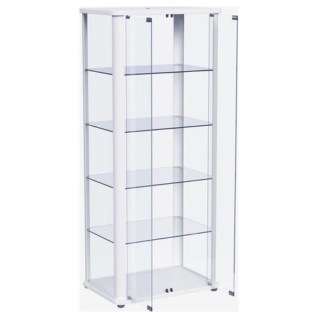  Coaster Furniture Aero 950399 5-shelf Display Curio Cabinet with LED Lighting - White IMAGE 5