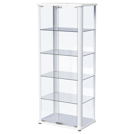  Coaster Furniture Aero 950399 5-shelf Display Curio Cabinet with LED Lighting - White IMAGE 7