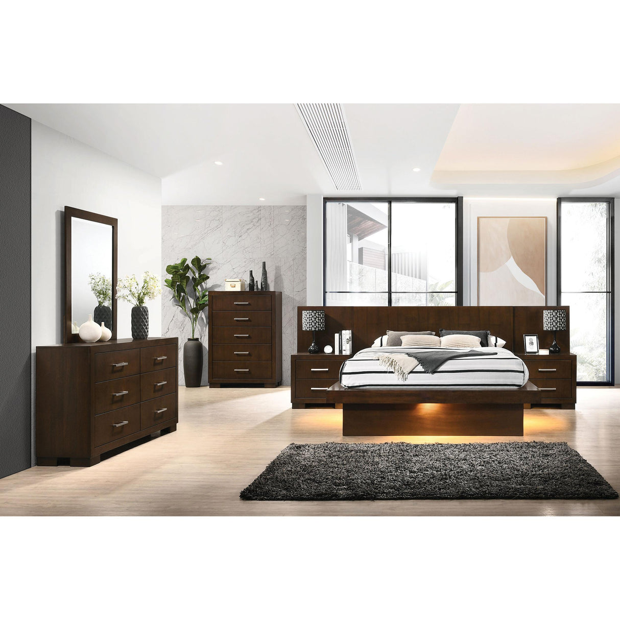  Coaster Furniture Jessica 200713M 6-Drawer Dresser with Mirror - Cappuccino IMAGE 9