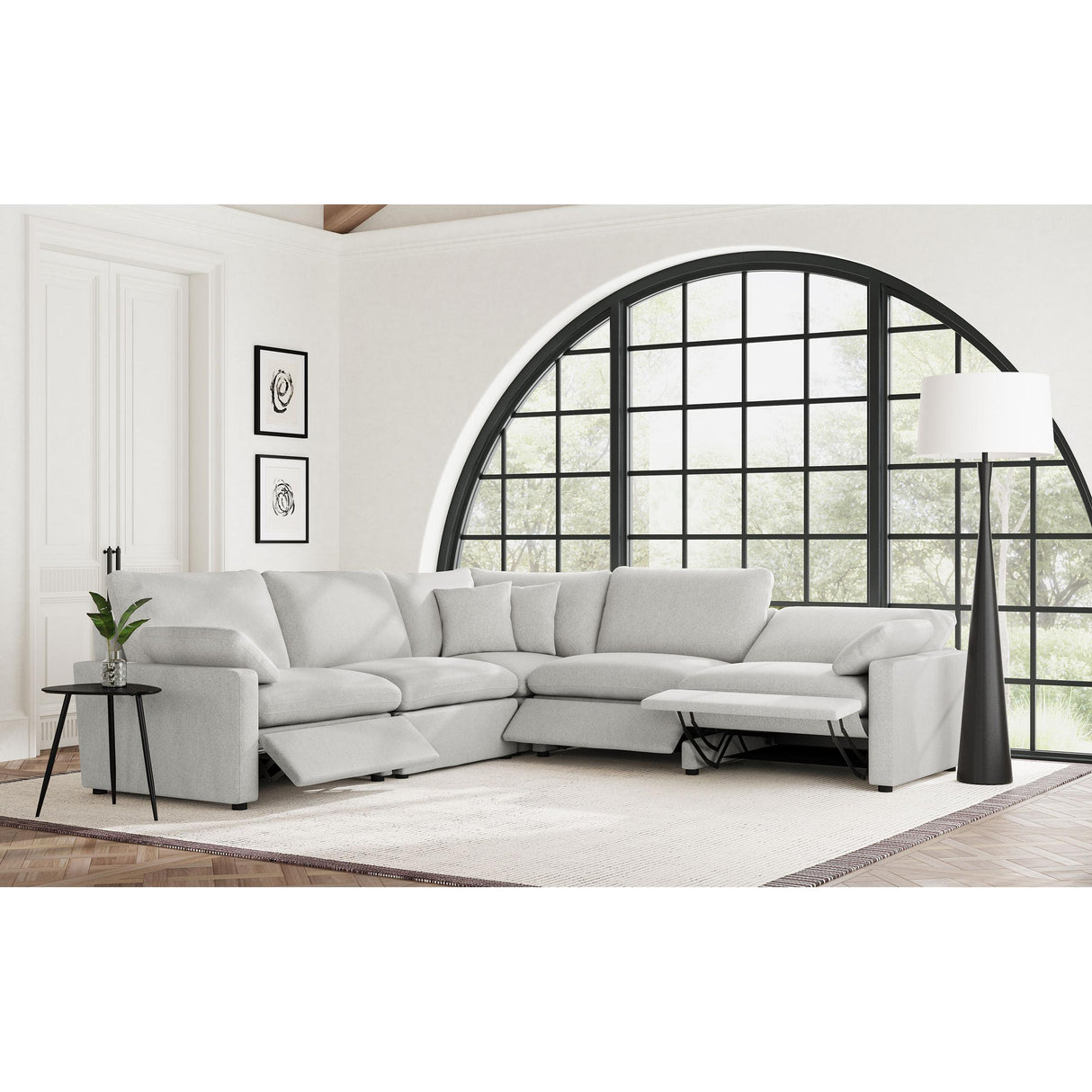  Coaster Furniture Collins 609560P Modular Power Reclining Sectional Sofa Set - Grey IMAGE 3