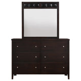  Coaster Furniture Carlton 202093M 6-Drawer Dresser with Mirror - Cappuccino IMAGE 3