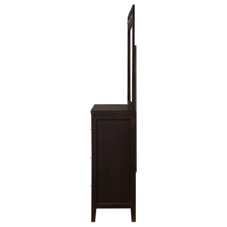  Coaster Furniture Carlton 202093M 6-Drawer Dresser with Mirror - Cappuccino IMAGE 5