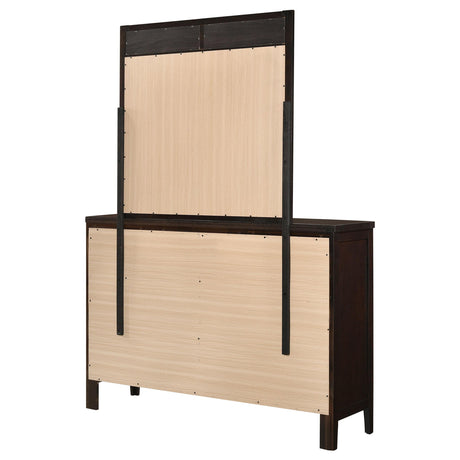  Coaster Furniture Carlton 202093M 6-Drawer Dresser with Mirror - Cappuccino IMAGE 8