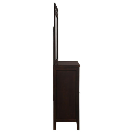  Coaster Furniture Carlton 202093M 6-Drawer Dresser with Mirror - Cappuccino IMAGE 9