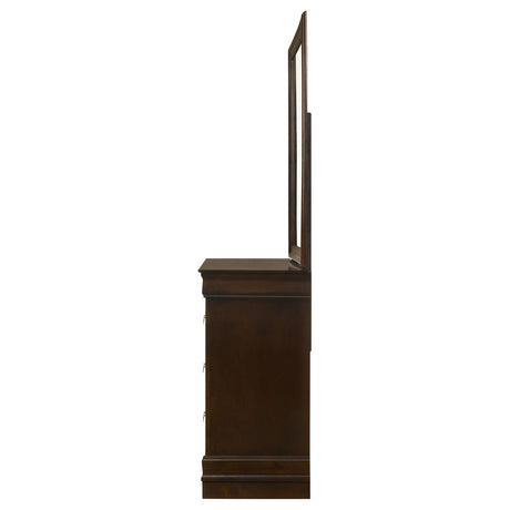  Coaster Furniture Louis Philippe 202413M 6-Drawer Dresser with Mirror - Cappuccino IMAGE 5