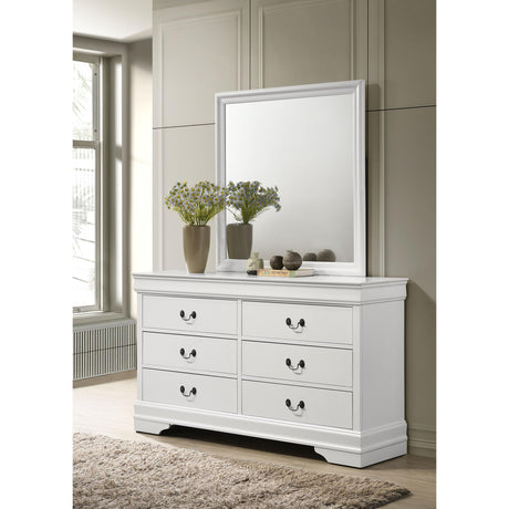  Coaster Furniture Louis Philippe 202443M 6-Drawer Dresser and Mirror - White IMAGE 2
