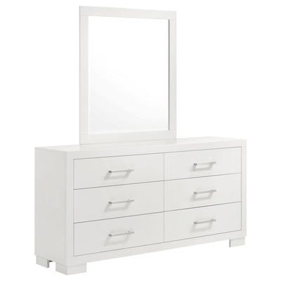  Coaster Furniture Jessica 202993M 6-Drawer Dresser with Mirror - Cream White IMAGE 1