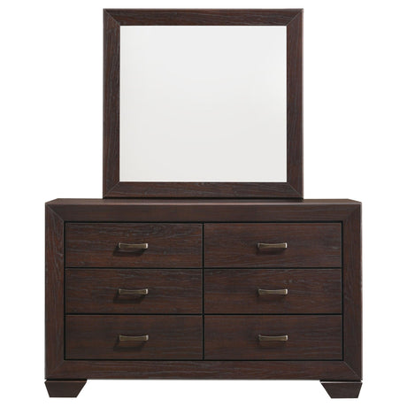  Coaster Furniture Kauffman 204393M 6-Drawer Dresser with Mirror - Dark Cocoa IMAGE 3