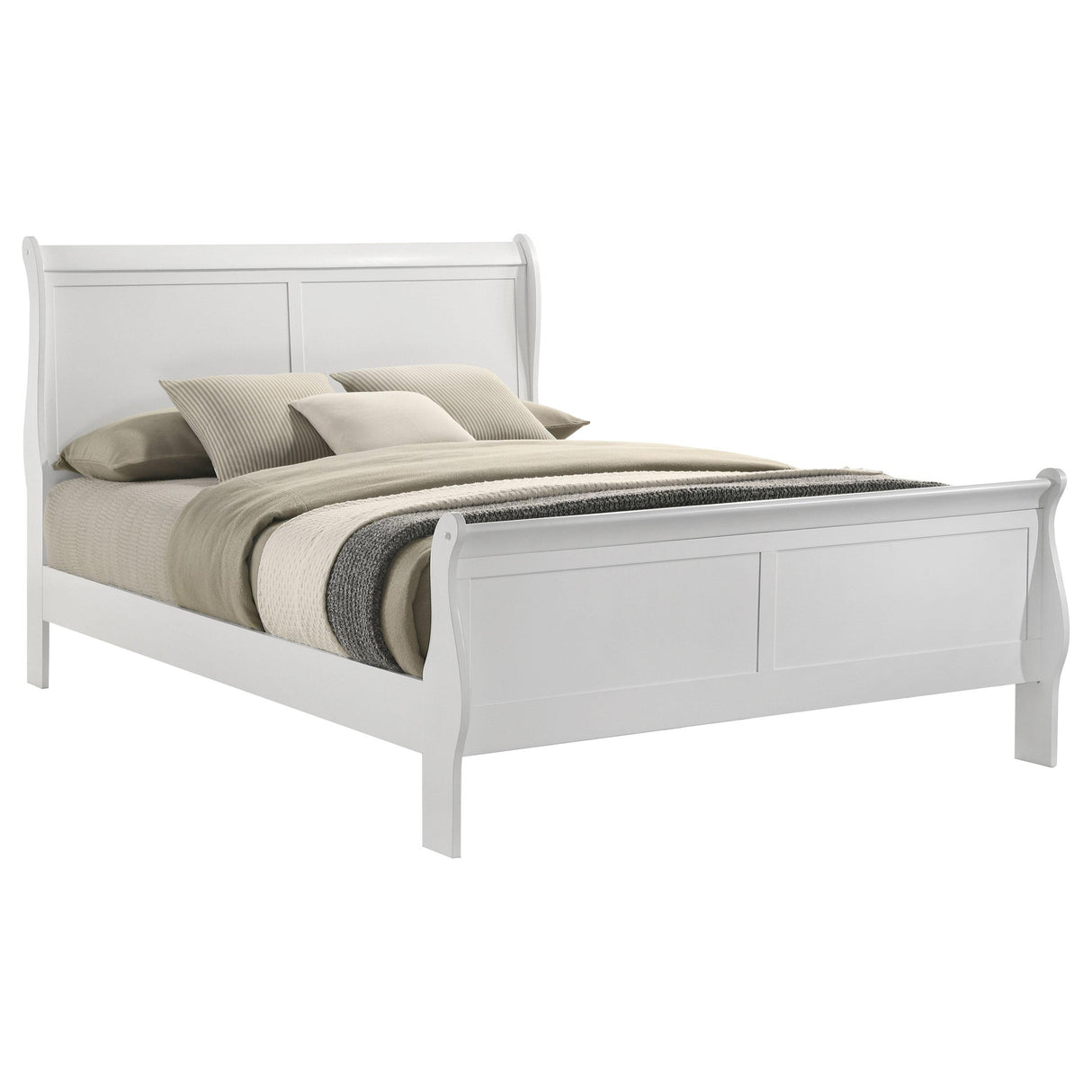  Coaster Furniture Louis Philippe 202441Q 47-inch Queen Sleigh Panel Bed - White IMAGE 3