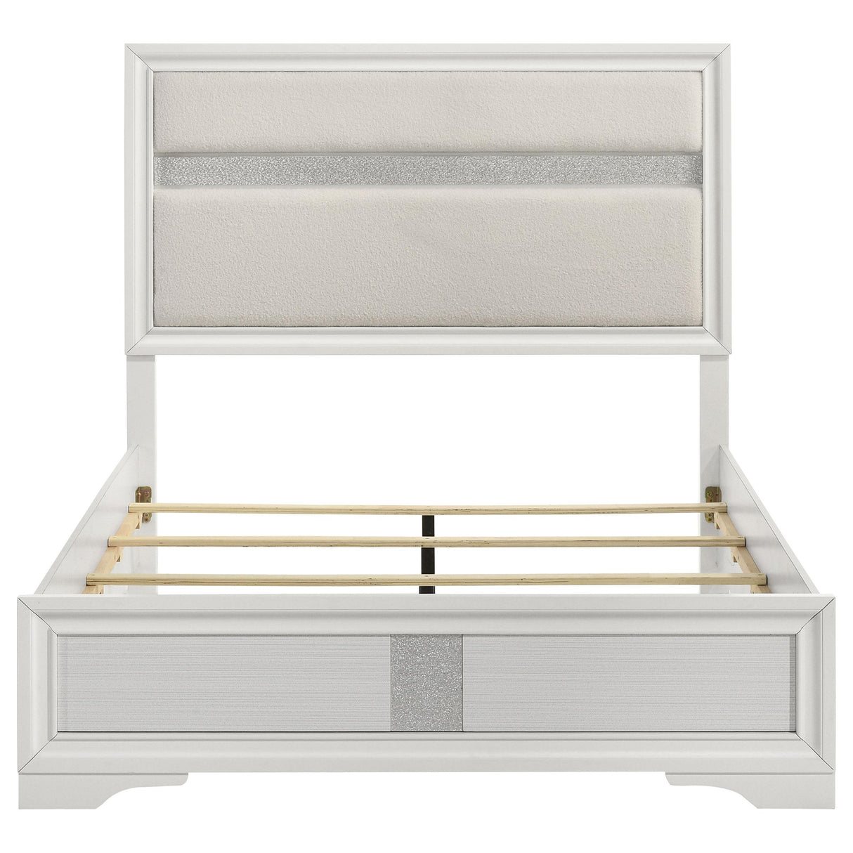  Coaster Furniture Miranda 205110F 54-inch Upholstered Full Panel Bed - White IMAGE 4