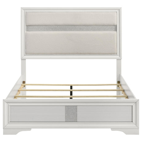  Coaster Furniture Miranda 205110Q 54-inch Upholstered Queen Panel Bed - White IMAGE 4