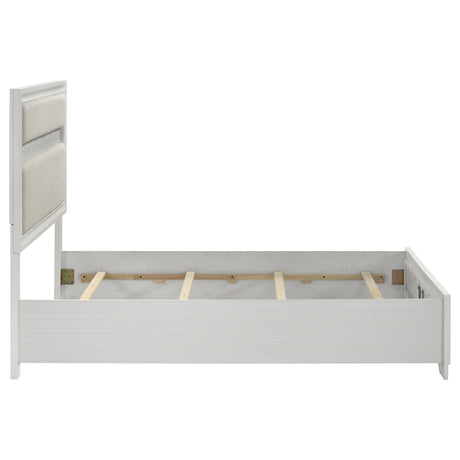  Coaster Furniture Miranda 205110Q 54-inch Upholstered Queen Panel Bed - White IMAGE 6