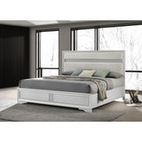  Coaster Furniture Miranda 205110KE 54-inch Upholstered Eastern King Panel Bed - White IMAGE 2