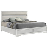  Coaster Furniture Miranda 205110KE 54-inch Upholstered Eastern King Panel Bed - White IMAGE 3