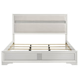  Coaster Furniture Miranda 205110KE 54-inch Upholstered Eastern King Panel Bed - White IMAGE 4