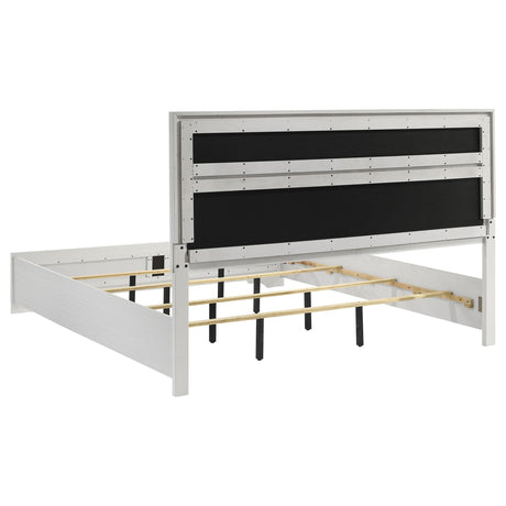  Coaster Furniture Miranda 205110KW 54-inch Upholstered California King Panel Bed - White IMAGE 5