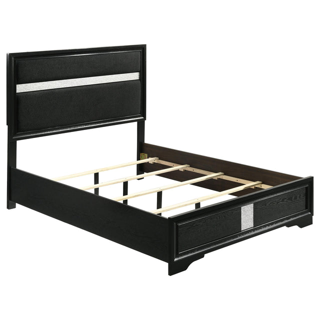  Coaster Furniture Miranda 206360F 54-inch Upholstered Full Panel Bed - Black IMAGE 1