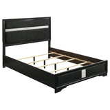  Coaster Furniture Miranda 206360KE 54-inch Upholstered Eastern King Panel Bed - Black IMAGE 1