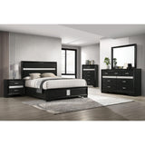  Coaster Furniture Miranda 206360KE 54-inch Upholstered Eastern King Panel Bed - Black IMAGE 5