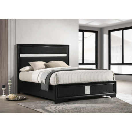  Coaster Furniture Miranda 206360KW 54-inch Upholstered California King Panel Bed - Black IMAGE 2