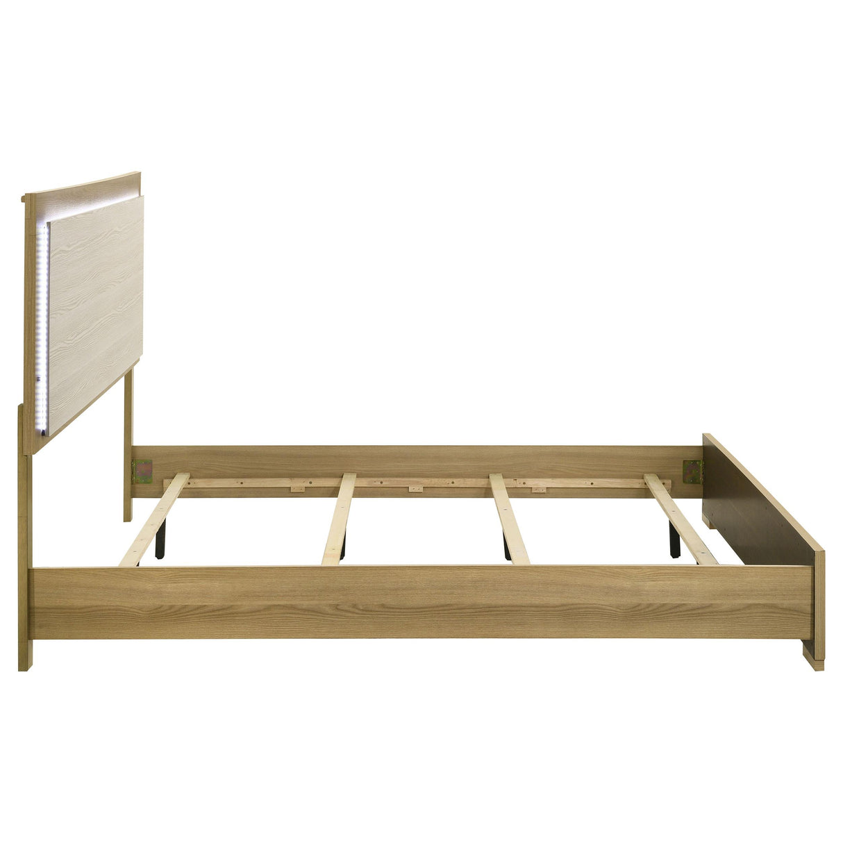  Coaster Furniture Hyland 215651KE Eastern King Panel Bed LED Headboard - Natural IMAGE 6