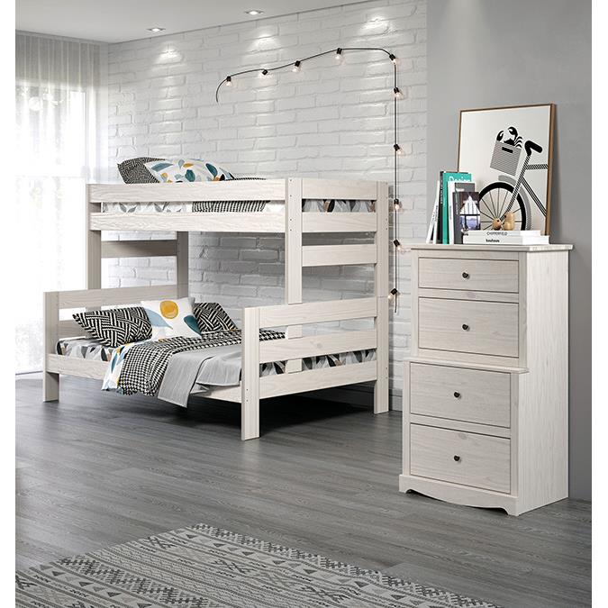  Furniture of America Damaris AM-BK306WH Twin/Full Bunkbed IMAGE 2
