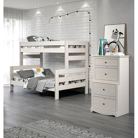  Furniture of America Damaris AM-BK306WH Twin/Full Bunkbed IMAGE 2