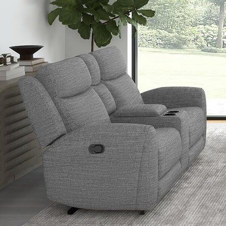  Furniture of America Antonius CM9985GY-LV-M Manual Recliner Loveseat w/ Console IMAGE 1