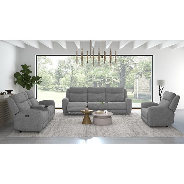  Furniture of America Antonius CM9985GY-LV-M Manual Recliner Loveseat w/ Console IMAGE 2