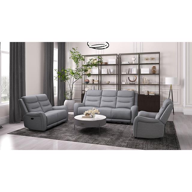  Furniture of America Matthias CM9987GY-LV-M Manual Recliner Loveseat w/ Console IMAGE 3